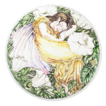 Perilla de cerámica de hada durmiente