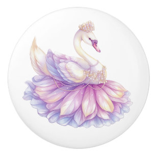 Pomo De Cerámica Perilla de cerámica de la princesa cisne niña