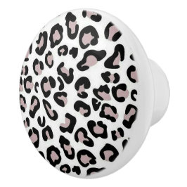 Pomo De Cerámica Perilla de cerámica de leopardo negro, blanco y ro