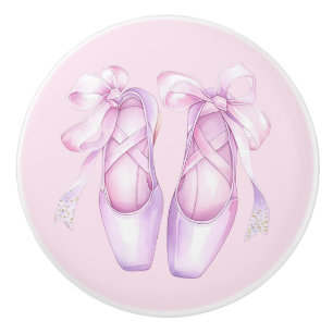 Pomo De Cerámica Perilla de cerámica de zapatos de ballet rosados p
