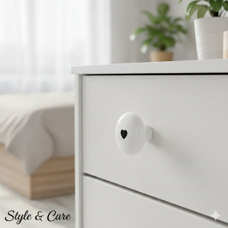 Pomo De Cerámica Perilla de cerámica elegante con corazón minimalis