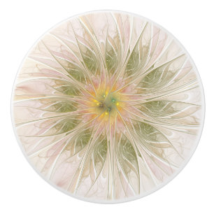 Pomo De Cerámica perilla de cerámica floral fractal fansy