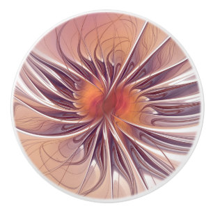 Pomo De Cerámica perilla de cerámica floral fractal fansy