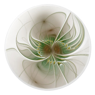 Pomo De Cerámica perilla de cerámica floral fractal fansy