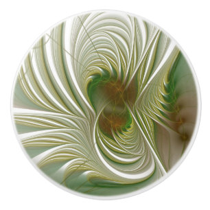 Pomo De Cerámica perilla de cerámica floral fractal fansy