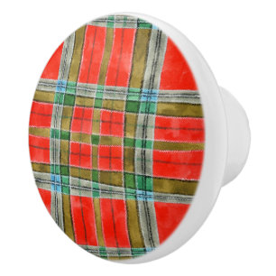Pomo De Cerámica Perilla de cerámica MAC BAIN TARTAN
