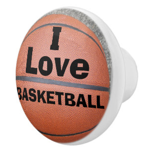 Pomo De Cerámica Perilla de cerámica Me encanta el baloncesto
