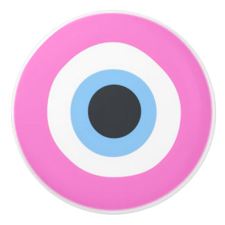Pomo De Cerámica perilla de cerámica ojo maligno rosa