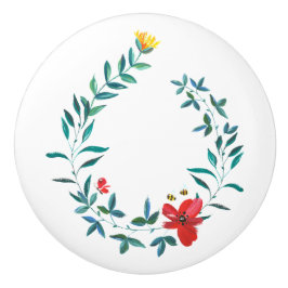 Pomo De Cerámica Perilla de mueble de cerámica floral pintada al es