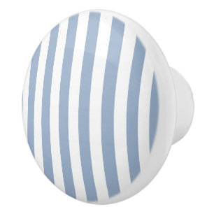 Pomo De Cerámica Perilla de Puerta Azul y Blanca a Rayas
