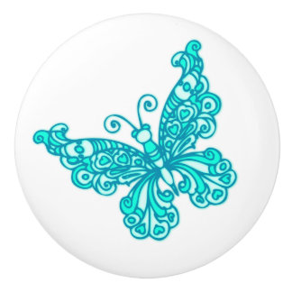 Pomo De Cerámica Perilla de puerta de arte caprichoso de mariposa c
