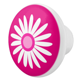 Pomo De Cerámica Perilla rosa de margarita gráfica