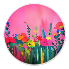 Pomo De Cerámica Perillas de cerámica floral decorativas