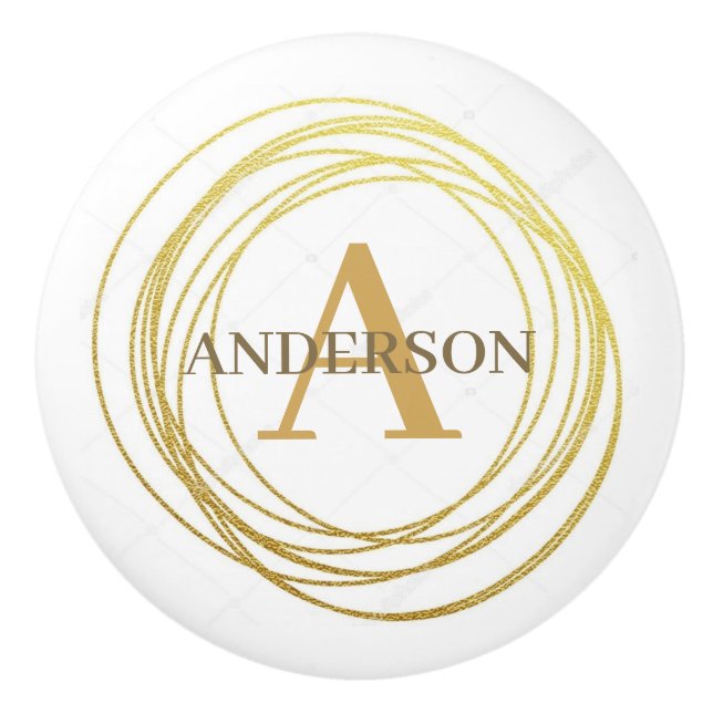 Pomo De Cerámica Perillas de Cerámica Personalizadas - Círculos Dor (Anverso)