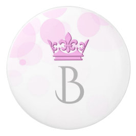 Pomo De Cerámica Perillas de letra personalizadas Corona rosa y pun