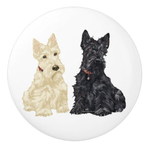 Pomo De Cerámica Perillas de Terrier Escocés