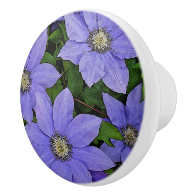 POMO DE CERÁMICA PERIWINKLE BLUE CLEMATIS (Derecha)