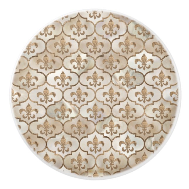 Pomo De Cerámica Perla y oro (Anverso)