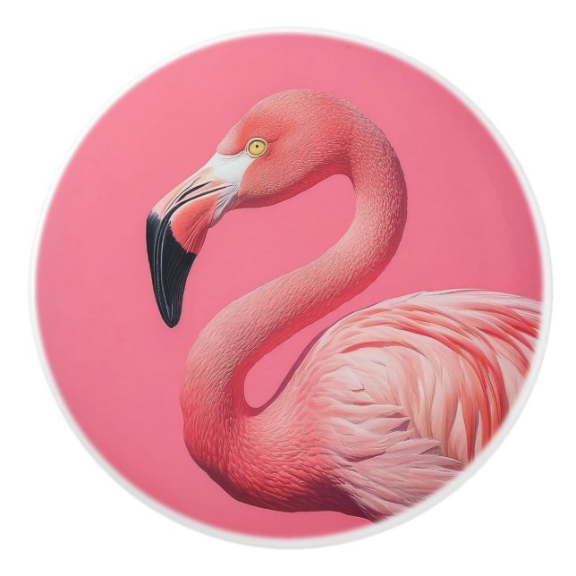Pomo De Cerámica Pernos de cerámica de flamingo decorativos (Anverso)