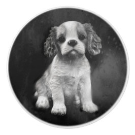 Pomo De Cerámica Perrito de los caballeros del perro de aguas de