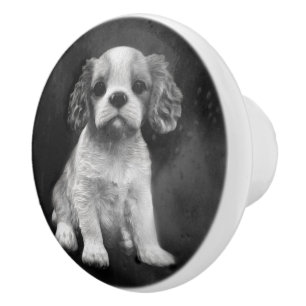 Pomo De Cerámica Perrito de los caballeros del perro de aguas de