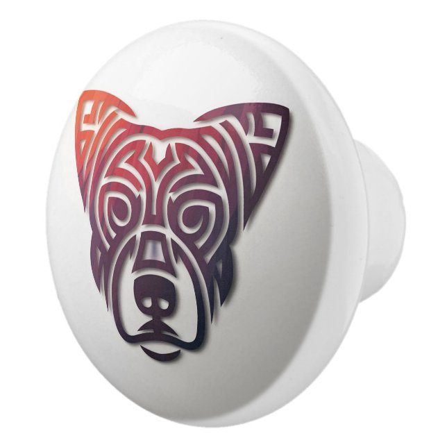 Pomo De Cerámica Perro Art Design Handle Pull Ceramic Knob (Derecha)