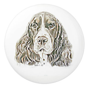 Pomo De Cerámica Perro de aguas de saltador inglés