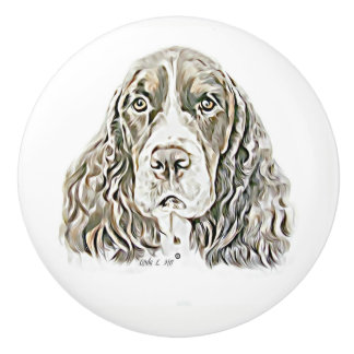 Pomo De Cerámica Perro de aguas de saltador inglés