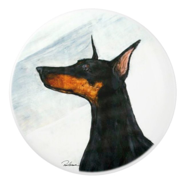Pomo De Cerámica Perro de diseño (Anverso)
