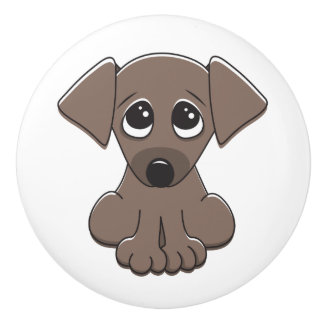 Pomo De Cerámica Perro de perrito lindo