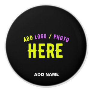 POMO DE CERÁMICA PERSONALIZABLE MODERNO ESTILO NEGRO VERIFICADO MAR
