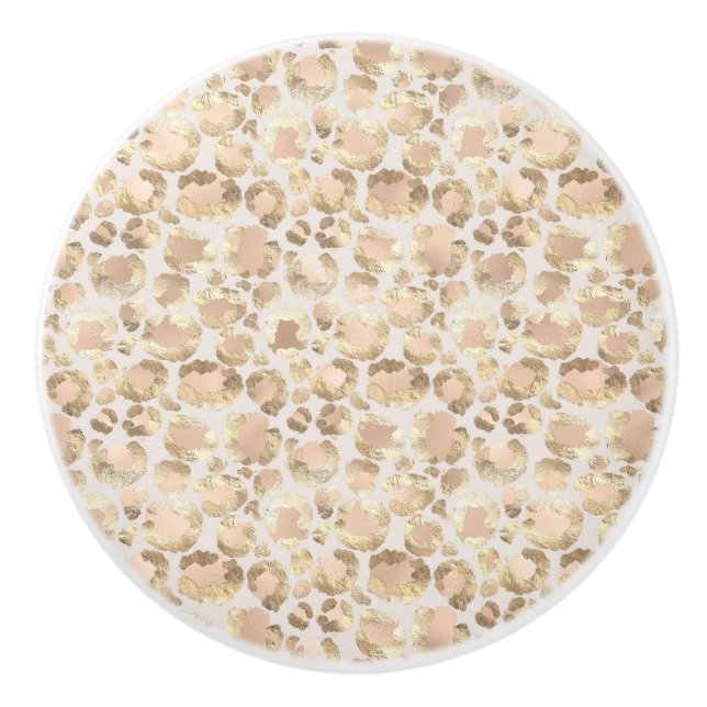 POMO DE CERÁMICA PERSONALIZADO ANIMAL IMPRIMIR LEOPARDO ABSTRACTO (Anverso)