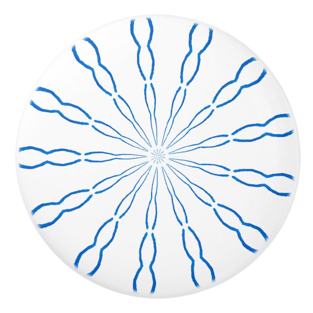 Pomo De Cerámica Personalizado Blue Abstract Knob (Anverso)