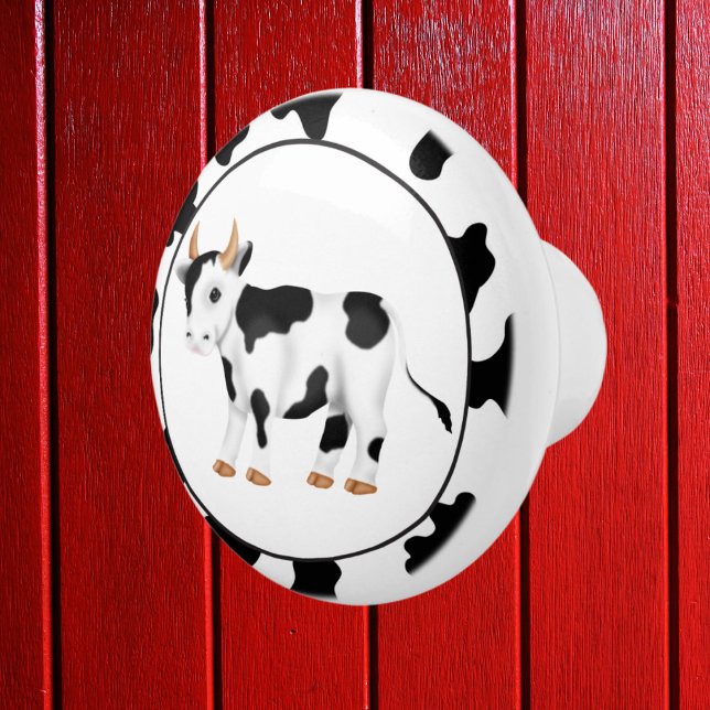 Pomo de cerámica personalizado Country Cow (Subido por el creador)
