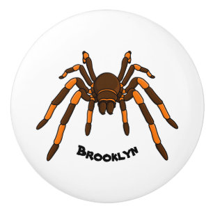 Pomo De Cerámica Personalizado de araña tarántula arenosa marrón y 