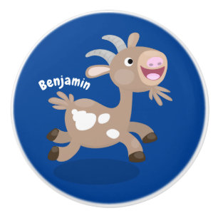 Pomo De Cerámica Personalizado de cabra alegre