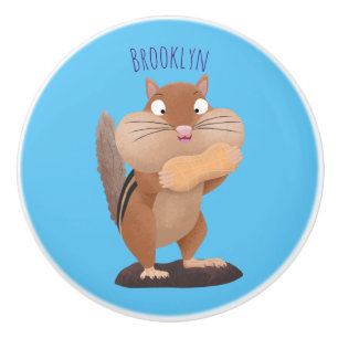 Pomo De Cerámica Personalizado de chipmunk de grandes mejillas grac
