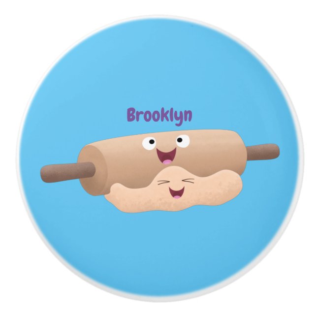 Pomo De Cerámica Personalizado de horneado de rodillos y pasta de m (Anverso)