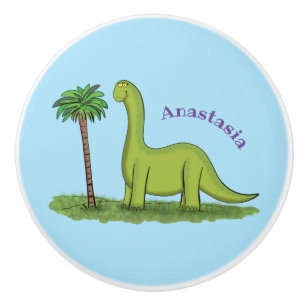 Pomo De Cerámica Personalizado de los dinosaurios de brontosauro ve