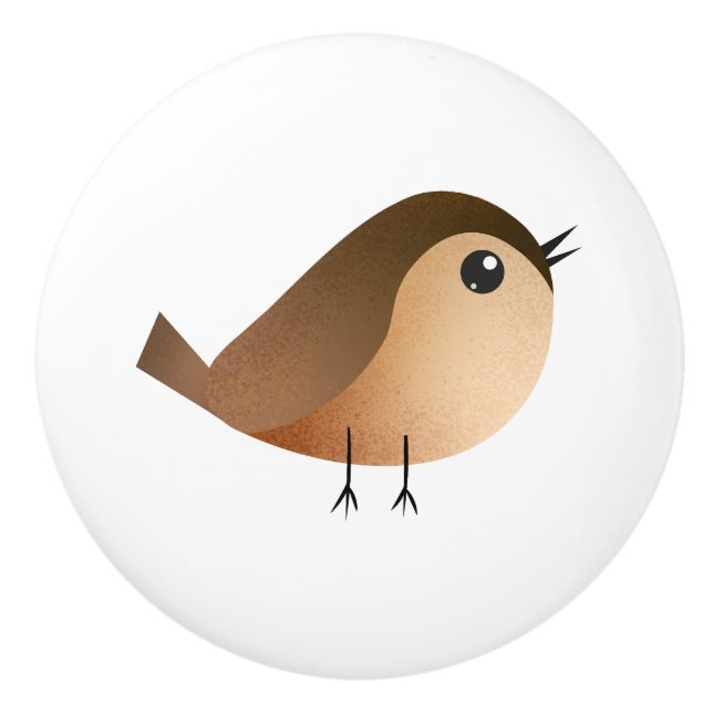 Pomo De Cerámica Personalizado de pájaro de Sparrow (Anverso)