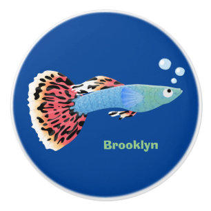 Pomo De Cerámica Personalizado de peces tropicales adormilados
