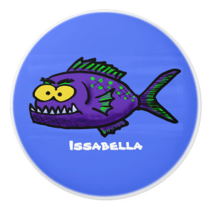 Pomo De Cerámica Personalizado de pescado piraña