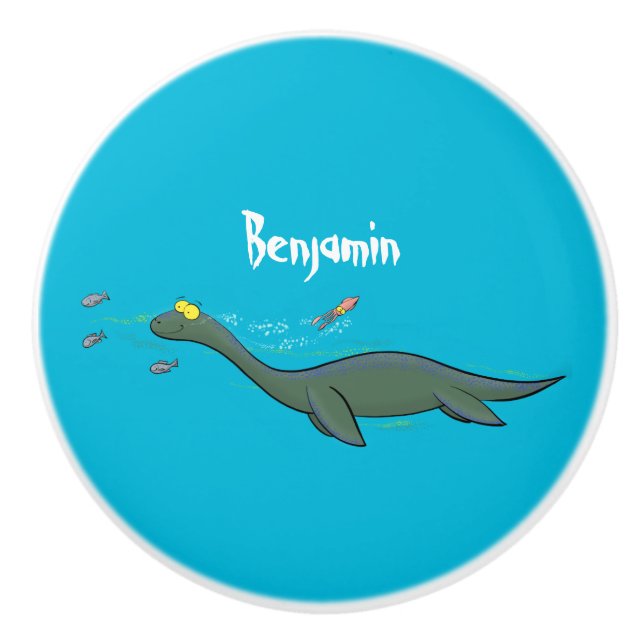Pomo De Cerámica Personalizado de plesiosaurios monstruo del mar (Anverso)