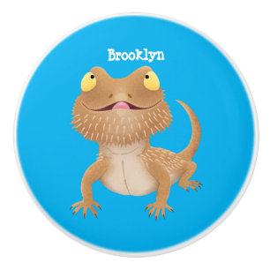 Pomo De Cerámica Personalizado del lagarto de dragón barbudo