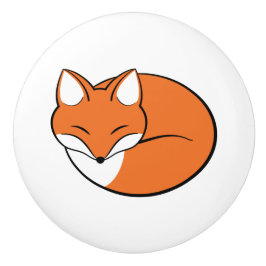 Pomo De Cerámica Personalizado dormido Fox