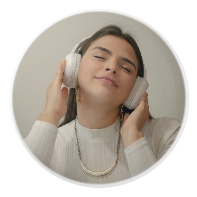 Pomo De Cerámica Personalizado Foto Completa Moderno  (Anverso)