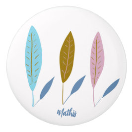 Pomo De Cerámica Personalizado moderno lindo hoja pastel Cerámica P