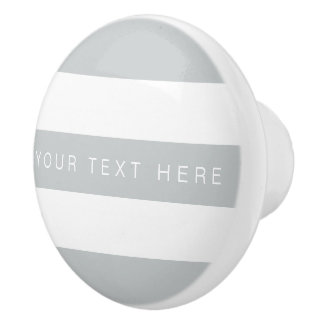 Pomo De Cerámica Personalizado rayado gris y blanco del hielo