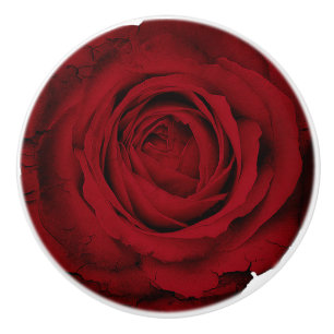 Pomo De Cerámica Personalizado Rojo Rosa Glam Vestido Tablero