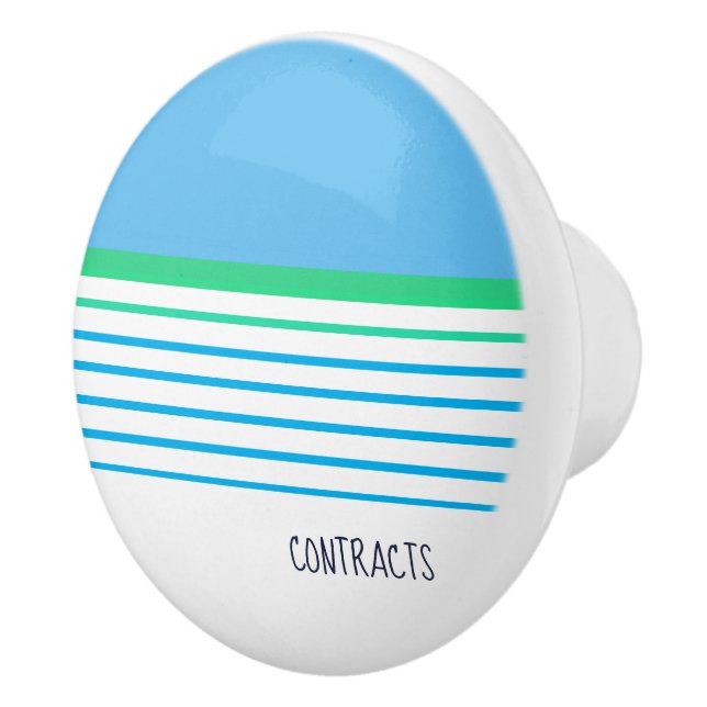 Pomo De Cerámica Personalizado verde azulado blanco azul verdoso co (Derecha)